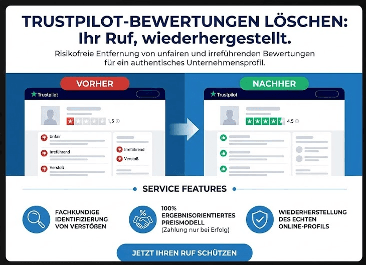 Löschung negativer Trustpilot-Bewertungen