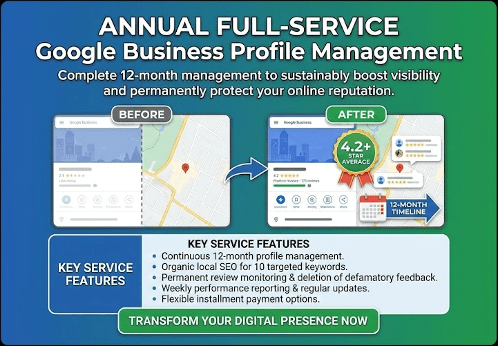 Annual package – Premium Google Business Support (minimum term 12 months)